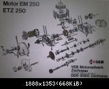 Explosivzeichnung Motor 250 etz