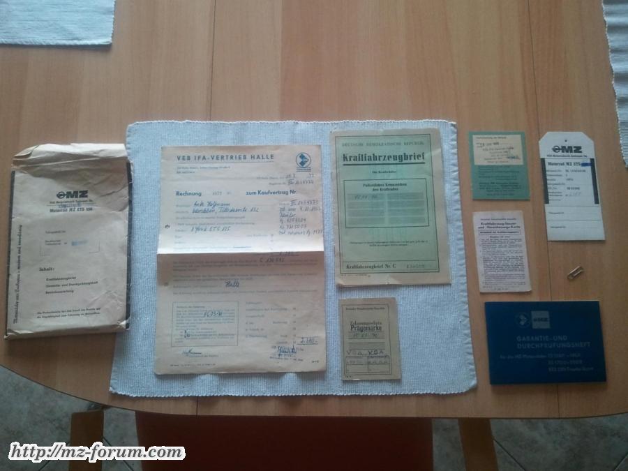 Originale Unterlagen der ETS