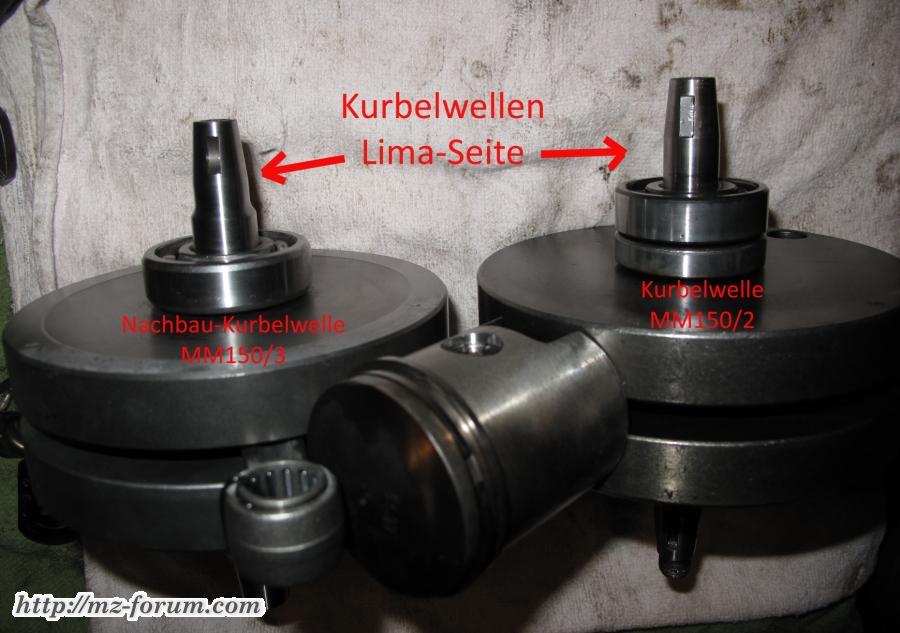 Unterschied Kurbelwelle MM150/2 MM150/3