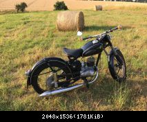 Feuerstuhl - MZ Rt 125 / 2 mit Motor aus der 0 - Serie (eher Strohfeuerstuhl)