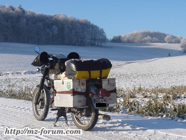 MZ  als Winterreisemaschine