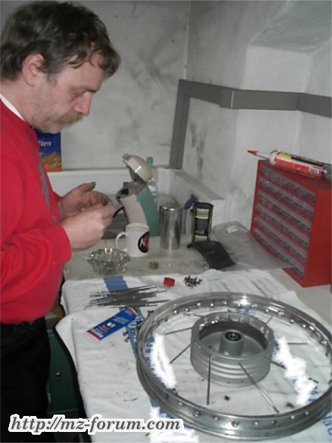 Sammycolonia beim Einspeichen