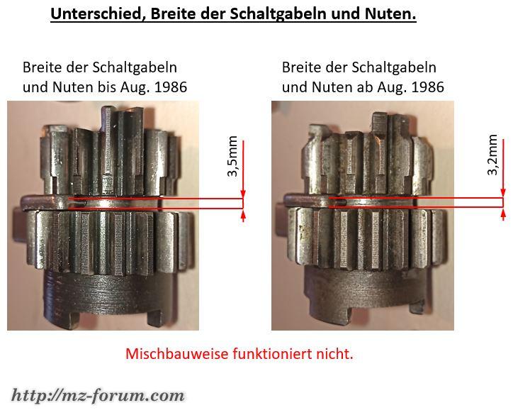 Schaltgabel Breite Detail