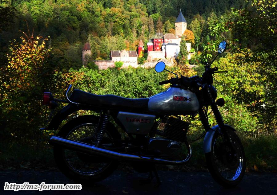 Blick auf Burg Zwingenberg am Neckar zwischen Heilbronn und Heidelberg