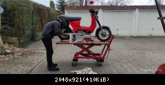 Reifenwechsel an der Simson SR50 (Heidenau 12"  K38)