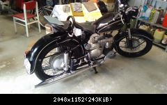 BK350 von 1956 mit Auspuff von Trommer , wie Orginal, zerlegbar.