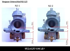 Vergaser Unterschied N2-1 u 2
